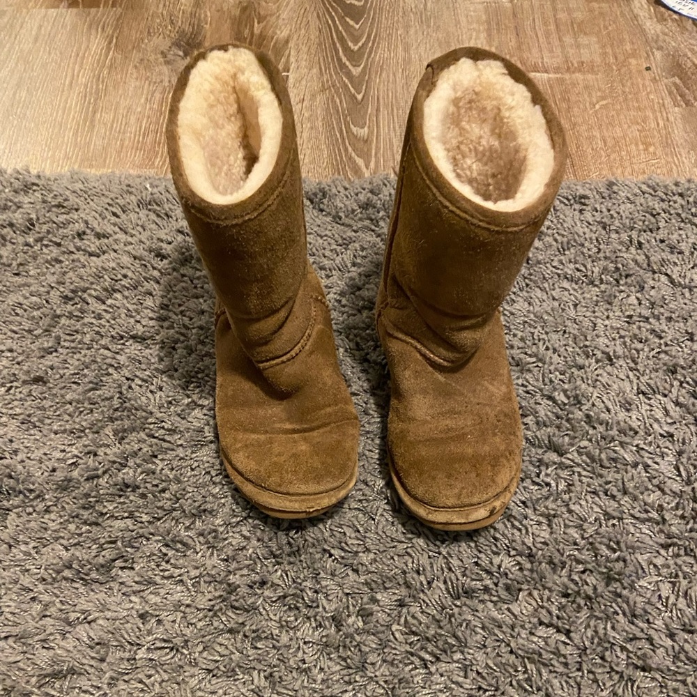 Winter fur boots, brand is bearpaw. They are all light brown.